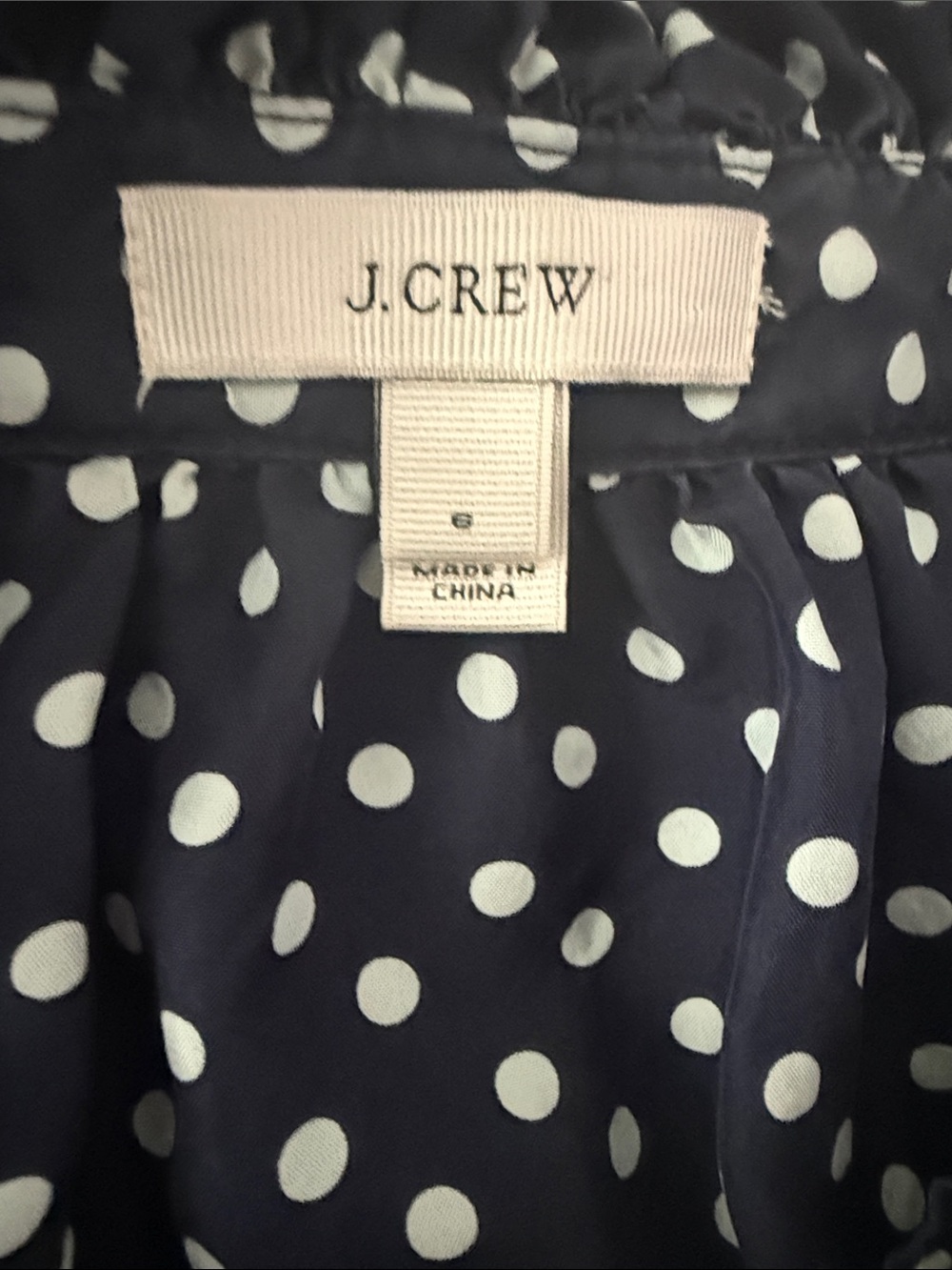 J. Crew Navy Polka Dot Ruffle Sleeveless Top - Picture 3 of 3